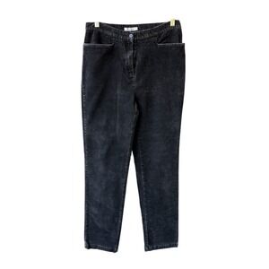 Jones New York Women's Black Corduroy Pants Size 6 Straight Leg Casual Everyday